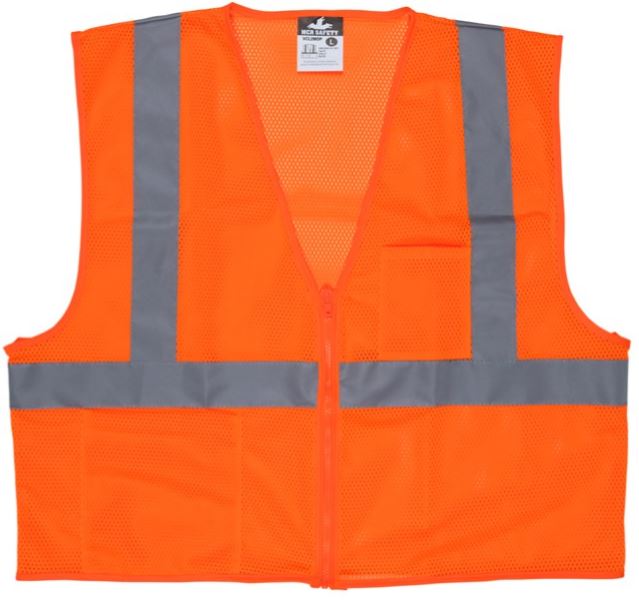VEST SAFETY CLASS II LARGE W/REFLECTIVE STRIPES - Vest